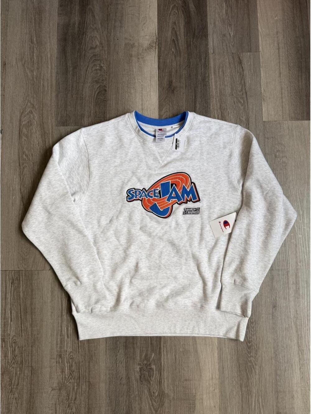 NWT Champion Space Jam gray crewneck sweatshirt size L #spacejam #basketball
